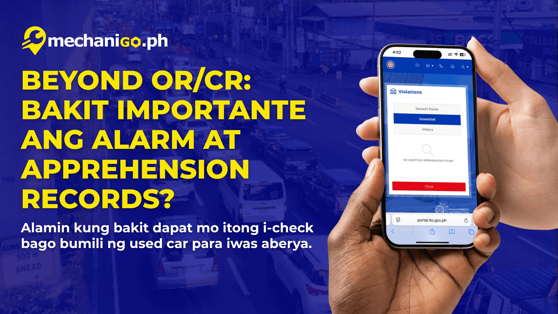 Beyond OR/CR: Bakit Importante ang Alarm at Apprehension Records sa Used Car